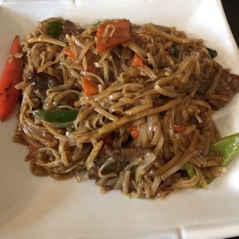 Mai Thai Cuisine - Beef Drunken Noodle with pad Thai noodles $15 - Thai Near Me - Smithfield, Rhode Island Mai Thai Cuisine - Beef Drunken Noodle with pad Thai noodles $15 - Thai Near Me - Smithfield, Rhode Island