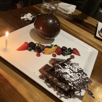 Morimoto Napa - Chocolate tart, they pour alch on it and it melts right in front of you!!! - Japanese Near Me - Napa, California Morimoto Napa - Chocolate tart, they pour alch on it and it melts right in front of you!!! - Japanese Near Me - Napa, California