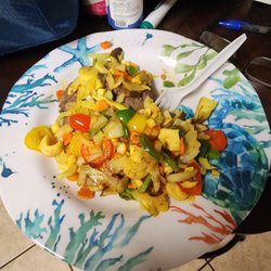 Zoë Wellness Center - Gwinnett - Beef pattie, onions,  peppers, fresh tumeric, endive and palm hearts.
