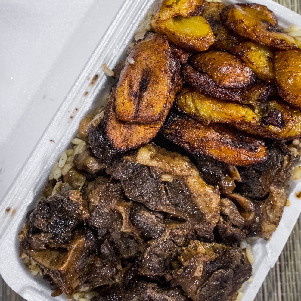 Freshland - Oxtail with rice and peas, and fried plantain, a great deal at only $8.88! - International Grocery Near Me - Toronto, Ontario Freshland - Oxtail with rice and peas, and fried plantain, a great deal at only $8.88! - International Grocery Near Me - Toronto, Ontario