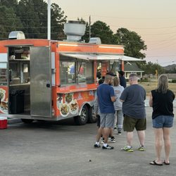 The Taco King - Exterior - Line on a Friday evening.