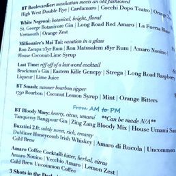 2nd page of cocktails menu