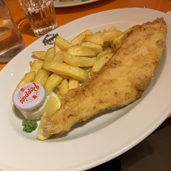 Poppies - halibut about £22. not much flavor, nothing to write home about - Fish & Chips Near Me - London, XGL Poppies - halibut about £22. not much flavor, nothing to write home about - Fish & Chips Near Me - London, XGL