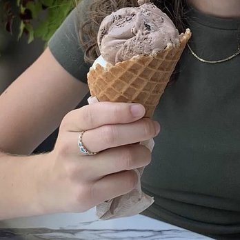The Hop - Mocha and Salted Caramel in a waffle cone. - Desserts Near Me - Asheville, North Carolina The Hop - Mocha and Salted Caramel in a waffle cone. - Desserts Near Me - Asheville, North Carolina