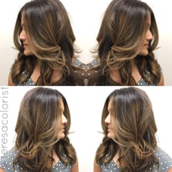 Teresa Colorist - Soft balayage for zero maintenance color. Sandy beige blonde tones make for a perfect color on her skin complexion