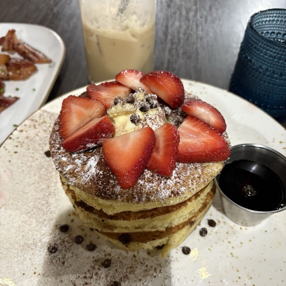 Brunch by De Martino - Buttermilk Pancakes with strawberries - Latin American Near Me - Somerville, New Jersey