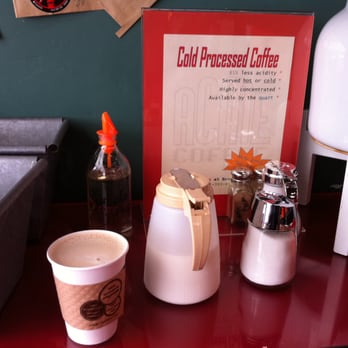 Acme Coffee Roasting - 2011 - coffee condiment station - Coffee & Tea Near Me - Seaside, California