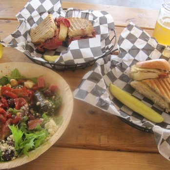 Stone Cow Brewery - Mediterranean salad, Reuben pannini and Farmer's Daughter pannini - Breweries Near Me - Barre, Massachusetts Stone Cow Brewery - Mediterranean salad, Reuben pannini and Farmer's Daughter pannini - Breweries Near Me - Barre, Massachusetts
