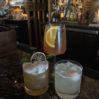 Soba - New Zero Proof Cocktails:   Golden Dusk (left) Solar Bloom (middle) Moon Garden (right) - Asian Fusion Near Me - Pittsburgh, Pennsylvania