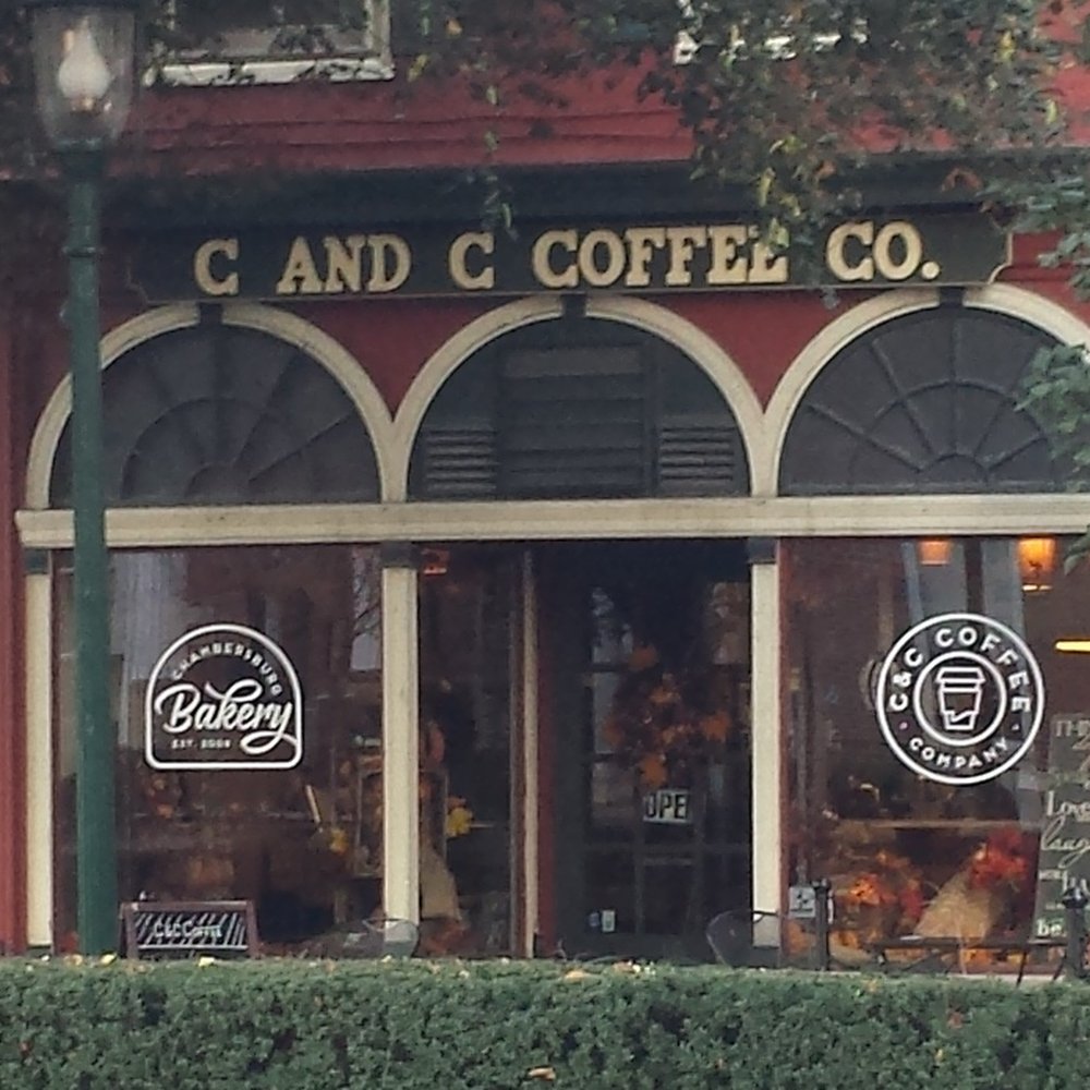 C & C Coffee Co at the Main Street roundabout in Chambersburg
