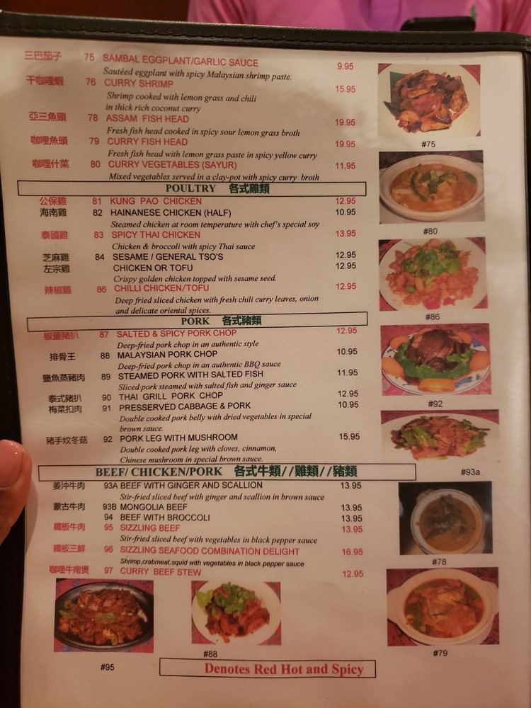 Penang Malaysian Cuisine Menu / Penang Street Food Take Away Menu | VMO