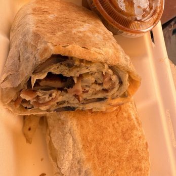 The Hive - Superfood Eats - Donnies Breakfast Burrito with cheddar - Cafes Near Me - Los Angeles, California