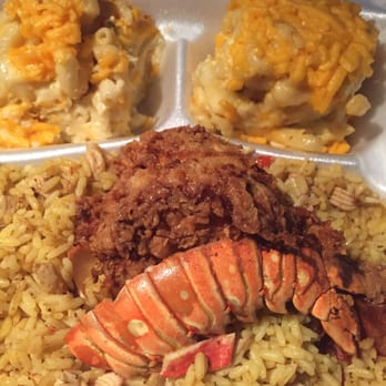 Crabman 305 Miami - Fried lobster with double order of Mac n cheese and crab rice - Seafood Near Me - Opa-locka, Florida