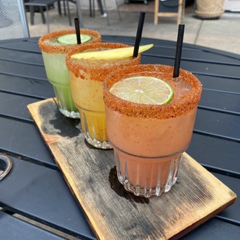 Villa Azteca - Paloma flight - cucumber, mango, watermelon - Mexican Near Me - Salinas, California Villa Azteca - Paloma flight - cucumber, mango, watermelon - Mexican Near Me - Salinas, California