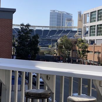 Half Door Brewing - Second floor seating with a view of Petco park. - Cocktail Bars Near Me - San Diego, California