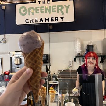 The Greenery Creamery - a woman holding a cone of ice cream - Ice Cream & Frozen Yogurt Near Me - Sanford, Florida The Greenery Creamery - a woman holding a cone of ice cream - Ice Cream & Frozen Yogurt Near Me - Sanford, Florida