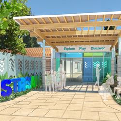 Kidstream - Rendering of the entrance of the museum once construction is completed.