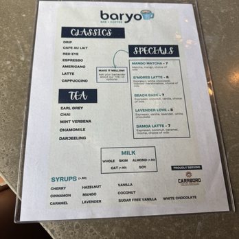 Baryo - Menu - Coffee & Tea Near Me - Durham, North Carolina Baryo - Menu - Coffee & Tea Near Me - Durham, North Carolina
