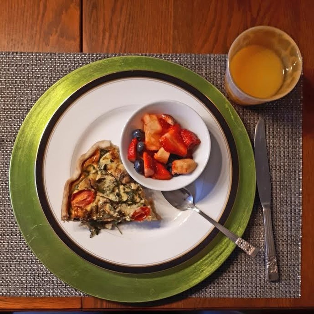 Danby House - Yummy quiche with fruit and OJ - Bed & Breakfast Near Me - Markdale, Ontario