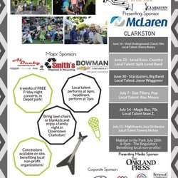 Clarkston Area Chamber of Commerce - Concerts in Depot Park