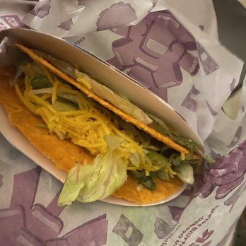 Taco Bell - What to me seems like half a Nacho Cheese Doritos Locos Tacos - Fast Food Near Me - Livermore, California