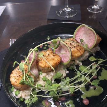 Crafted Steakhouse - Scallops over pea risotto - Steakhouses Near Me - Clermont, Florida Crafted Steakhouse - Scallops over pea risotto - Steakhouses Near Me - Clermont, Florida