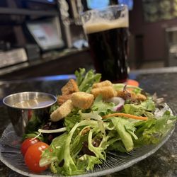 Libby McNeill's - Dinner salad and a red beer from Mosinee