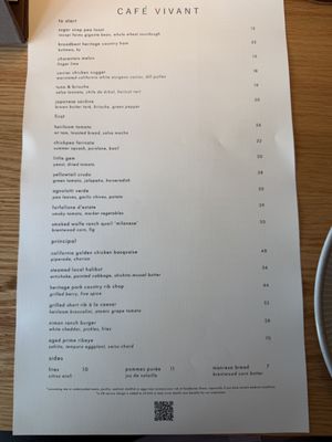 Menu photo 1 Café Vivant Menlo Park, CA