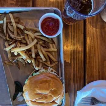 BoomerJack's Grill - Spicy Poblano burger with fries & a beer - Burgers Near Me - Arlington, Texas BoomerJack's Grill - Spicy Poblano burger with fries & a beer - Burgers Near Me - Arlington, Texas