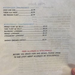 Miles Bistro - Menu 2 of 2 (as of June 17, 2018)