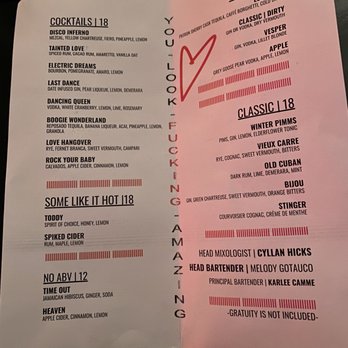 Nothing Really Matters - Drink menu - Cocktail Bars Near Me - New York, New York