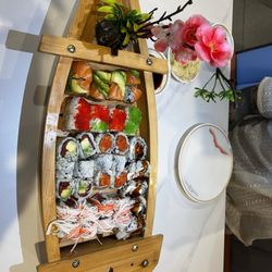 Sushi Ohayo - Left to right: Queen roll Christmas roll, New York, spicy tuna, seafood roll, ola roll