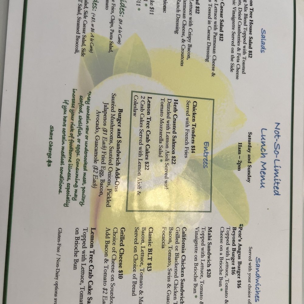 Lemon Tree - Lunch Menu - Breakfast & Brunch Near Me - Vero Beach, Florida Lemon Tree - Lunch Menu - Breakfast & Brunch Near Me - Vero Beach, Florida