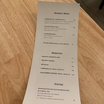 Rosalie - Dessert menu - Italian Near Me - Covina, California Rosalie - Dessert menu - Italian Near Me - Covina, California