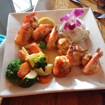 Key Largo Conch House - Catch of the day shrimp with conch lorenzo preparation - Seafood Near Me - Key Largo, Florida