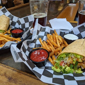 Marietta Brewing Company - Buffalo chicken wrap cut in 2 servings - Brewpubs Near Me - Marietta, Ohio Marietta Brewing Company - Buffalo chicken wrap cut in 2 servings - Brewpubs Near Me - Marietta, Ohio