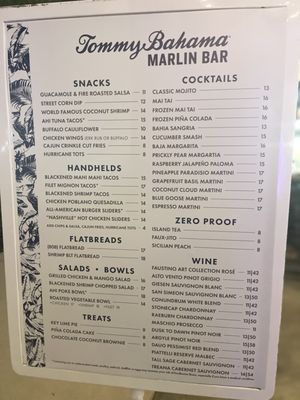 Menu photo 8 Tommy Bahama Marlin Bar Dania Beach, FL Menu photo 8 Tommy Bahama Marlin Bar Dania Beach, FL