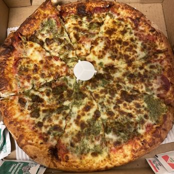 Rayo’s Pizza - Half Pepperoni/Cheese&Pesto/Sausage (medium) - Pizza Near Me - Hayward, California Rayo’s Pizza - Half Pepperoni/Cheese&Pesto/Sausage (medium) - Pizza Near Me - Hayward, California