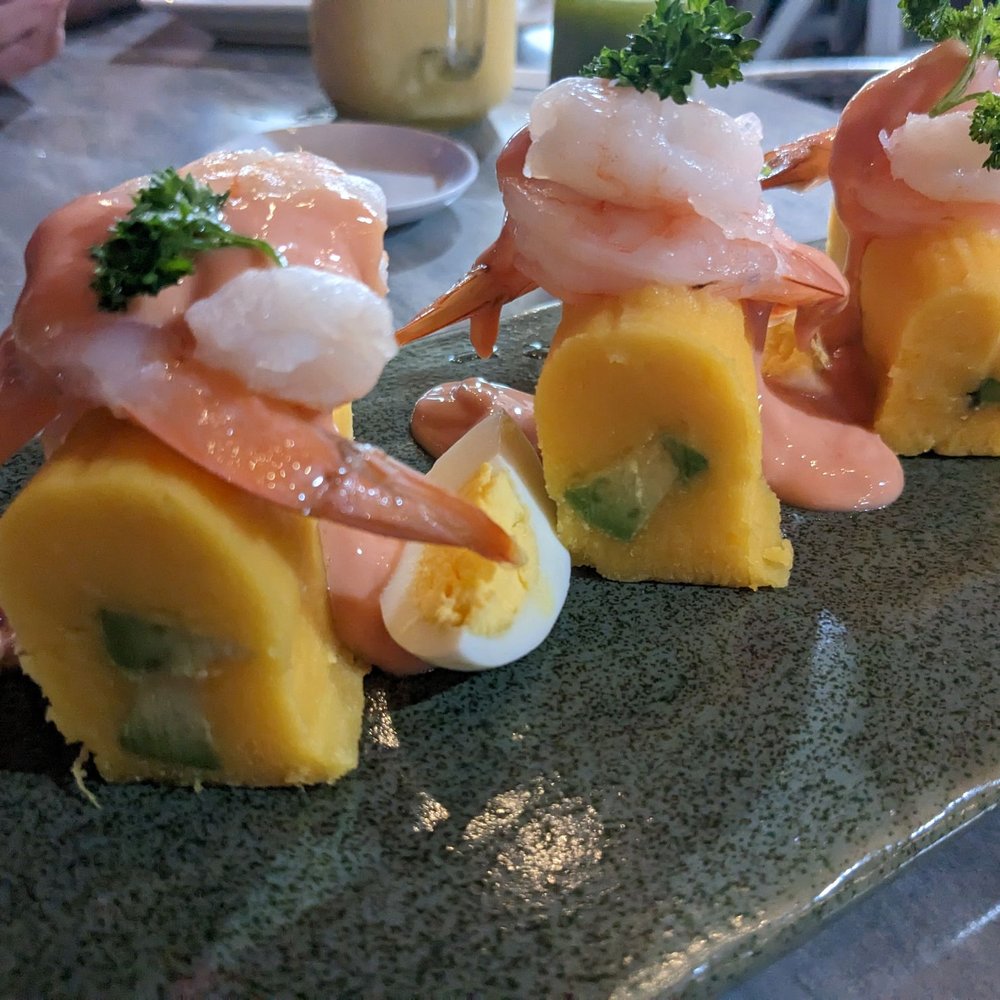 INTIMAR Peruvian Restaurant - Causas camarones - Peruvian Near Me - Sunny Isles Beach, Florida