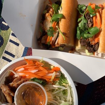 Lela's Bistro - Lemon Noodle Bowl w/Lemongrass Chicken (gf) + Banh Mi Combo - Beef Bulgogi - Vietnamese Near Me - Portland, Oregon Lela's Bistro - Lemon Noodle Bowl w/Lemongrass Chicken (gf) + Banh Mi Combo - Beef Bulgogi - Vietnamese Near Me - Portland, Oregon