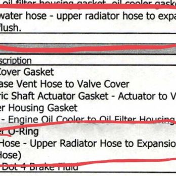 Beck's European - Beck's Receipt showing clearly that they charged me for replacing the upper radiator hose. - Auto Repair Near Me - Scottsdale, Arizona Beck's European - Beck's Receipt showing clearly that they charged me for replacing the upper radiator hose. - Auto Repair Near Me - Scottsdale, Arizona