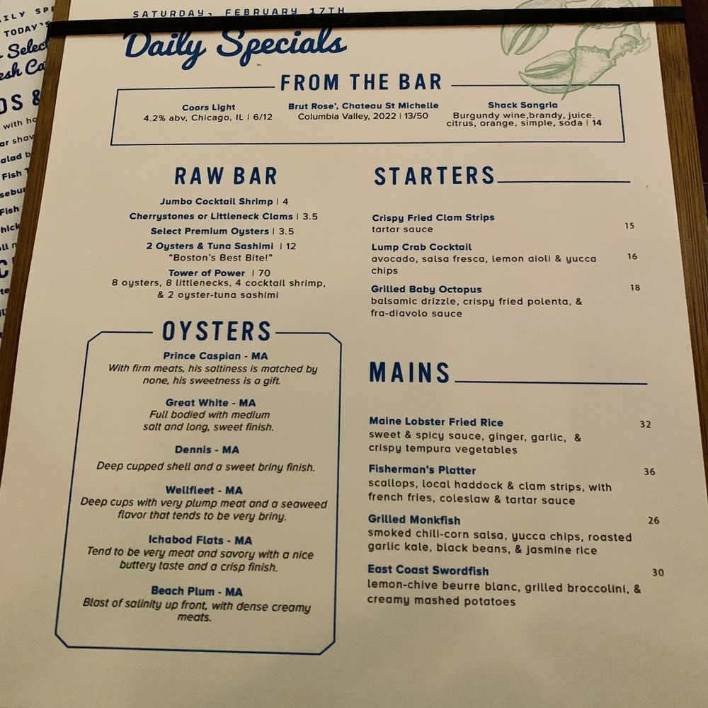Daily specials Daily specials
