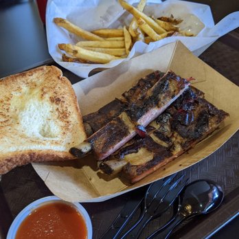 Up in Smoke BBQ - grilled ribs and french fries - Barbeque Near Me - Hillsboro, Texas