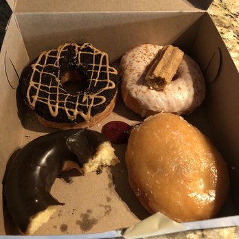 Glaze Doughnuts - PB drizzled Oreo crumble, churro, chocolate glaze, raspberry filled. - Donuts Near Me - Las Vegas, Nevada Glaze Doughnuts - PB drizzled Oreo crumble, churro, chocolate glaze, raspberry filled. - Donuts Near Me - Las Vegas, Nevada