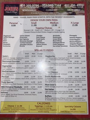 Josie's Pizza & Wings-MetroWest by null