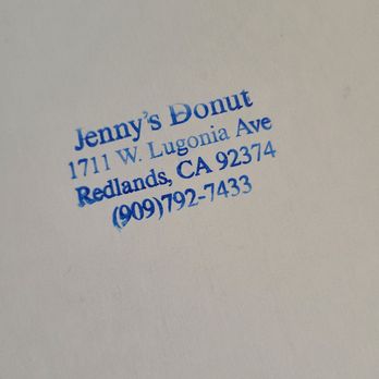 Jenny's Donuts - Box stamp - Donuts Near Me - Redlands, California