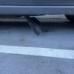 The damage done to the car after the wheel alignment.