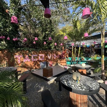 Funcho's - a patio area with tables and chairs - Mexican Near Me - Riverhead, New York