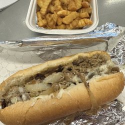 757 Philly Cheesesteak Cafe - Half Cheesesteak with Fried Onions, Mushrooms and Provolone, Side of Fries