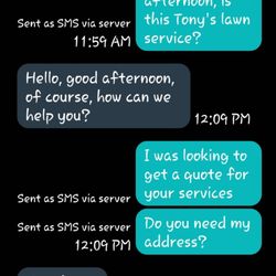 Reyes Landscaping - Conversation proof listed in review above